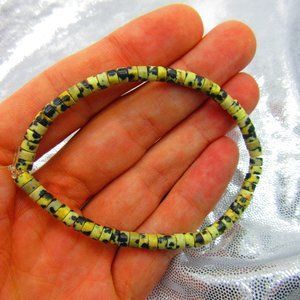 Dalmatian Jasper 4mm Heishi 7" Stretchy Gemstone Bracelet